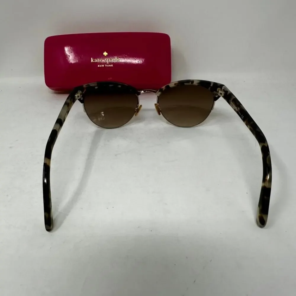 Kate Spade Women's Dark Glasses Cat Eye Tortoise Shell With Case Summer Style